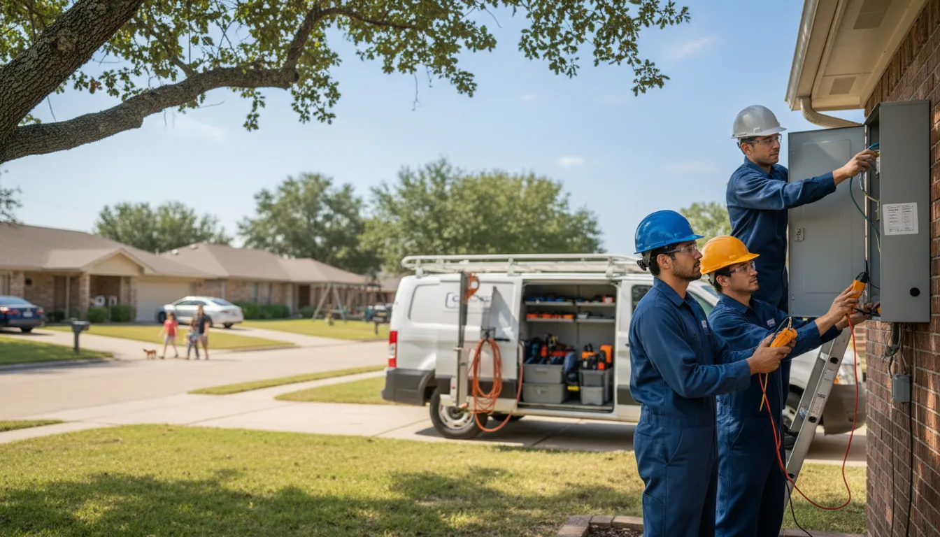 Certified electrician providing emergency electrical services in Pontotoc, TX